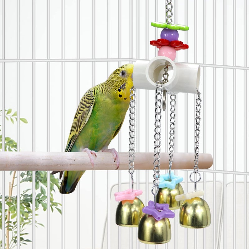 Litewoo Bird Stainless Steel Bell Toys, Safe and Stable Hanging Spoons Pipe Chew Bite Toyï¼ˆAï¼‰ - Image 4